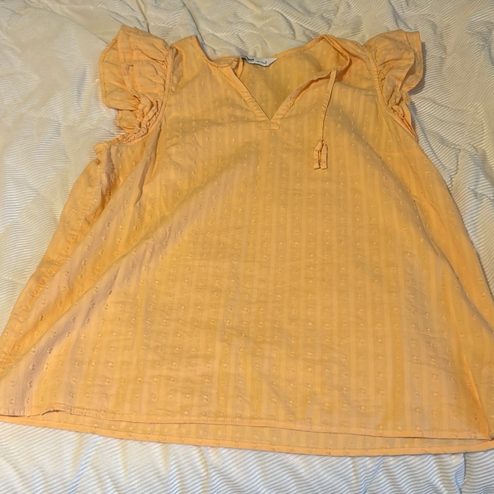 Sonoma orange ruffe sleve blouse